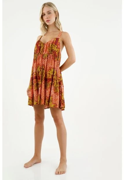 Vestido De Tiras Naranja Para Mujer 4 Vestido De Tiras Naranja Para Mujer - Imagen 2