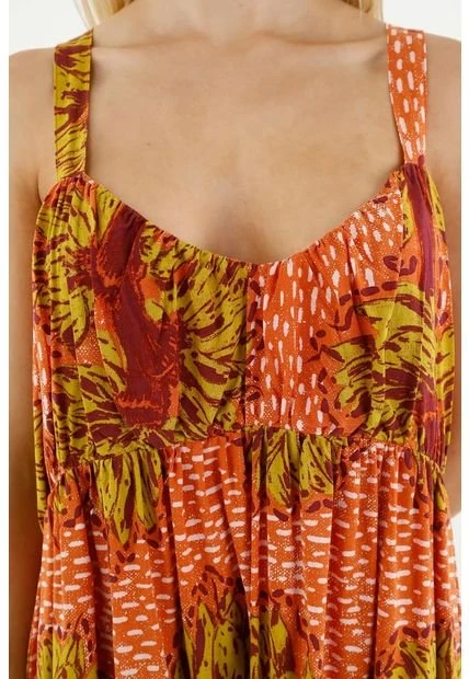 Vestido De Tiras Naranja Para Mujer 5 Vestido De Tiras Naranja Para Mujer - Imagen 3