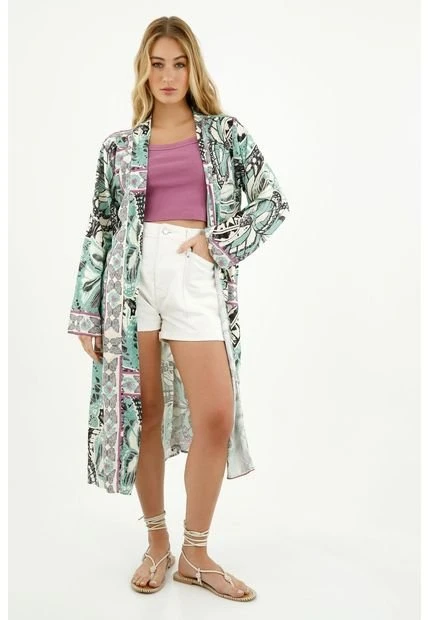 Kimono Crudo Estampado Para Mujer 3 Kimono Crudo Estampado Para Mujer