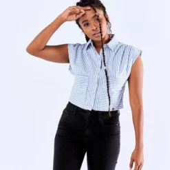 Blusa Corta Con Pliegues Mujer Unser