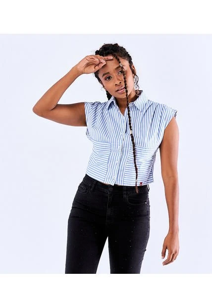 Blusa Corta Con Pliegues Mujer Unser 3 Blusa Corta Con Pliegues Mujer Unser