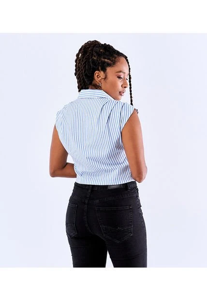 Blusa Corta Con Pliegues Mujer Unser 4 Blusa Corta Con Pliegues Mujer Unser - Imagen 2