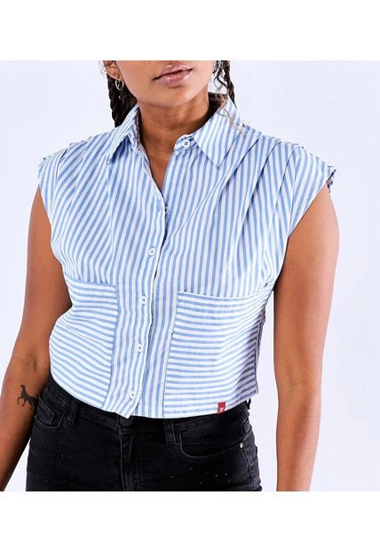 Blusa Corta Con Pliegues Mujer Unser 5 Blusa Corta Con Pliegues Mujer Unser - Imagen 3